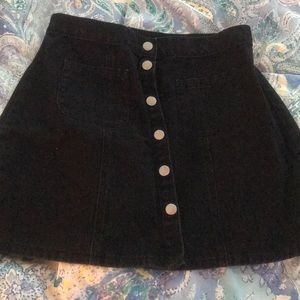 black jean skirt